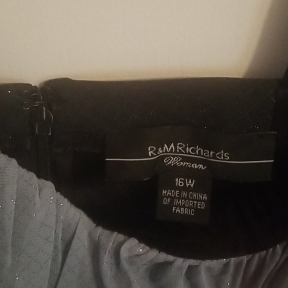 R&M Richard's Blue/Black Party Dress Size 16W - Picture 4 of 5